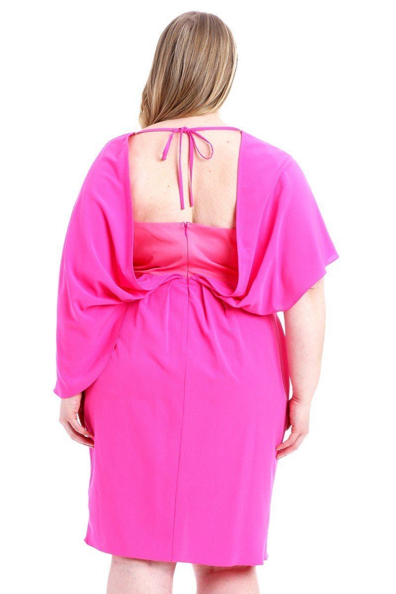 V-Neck Twist Wrap Waist Tulip Hem Mini Dress