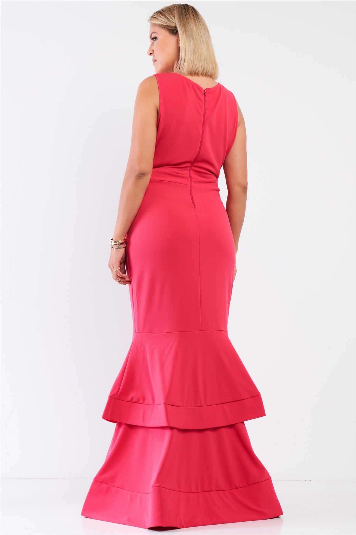 V-Neck Mermaid Maxi Dress with Front Slit