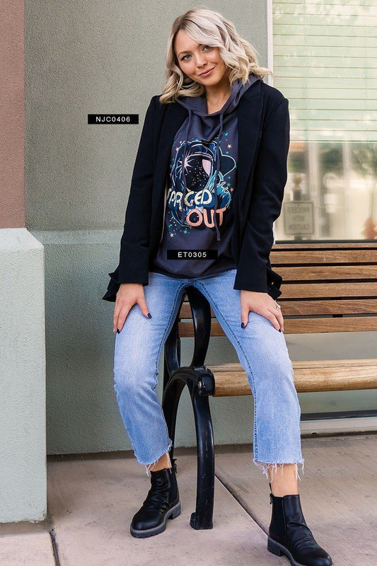 Solid Woven Blazer Jacket