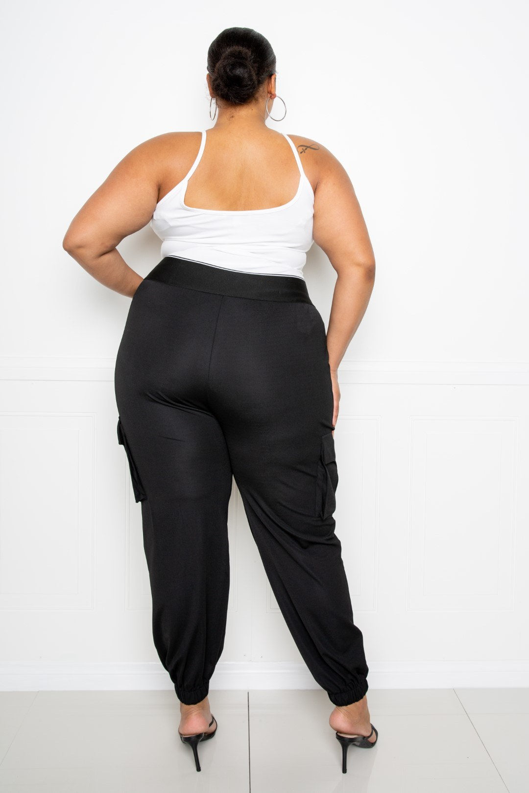 Plus Size Utility Jogger Pants with Elastic Waistband