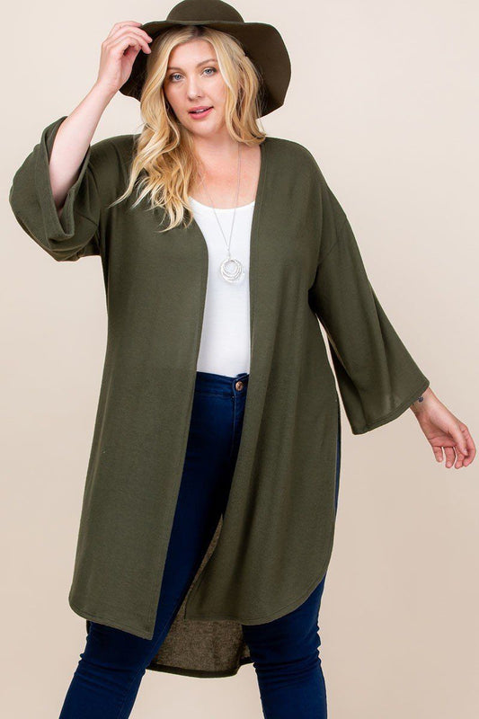 Hacci Long Cardigan With Bell Sleeves