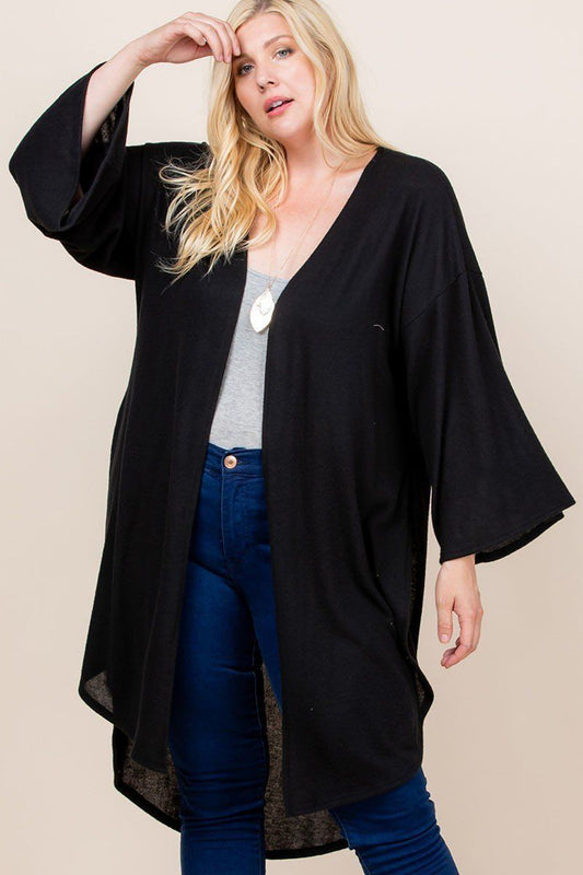 Hacci Long Cardigan With Bell Sleeves