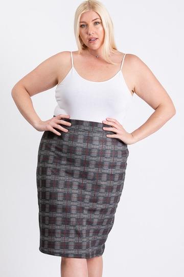 Black/Grey Glen Plaid Skirt