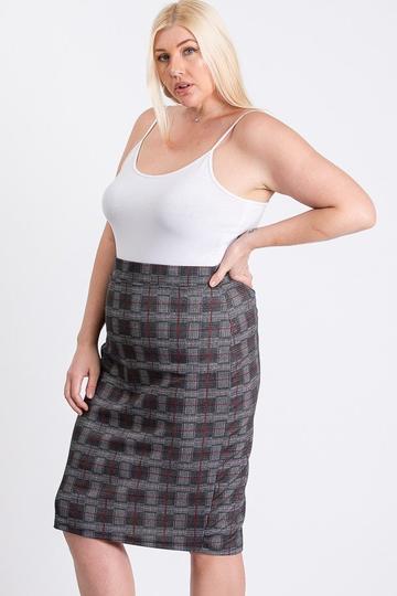 Black/Grey Glen Plaid Skirt