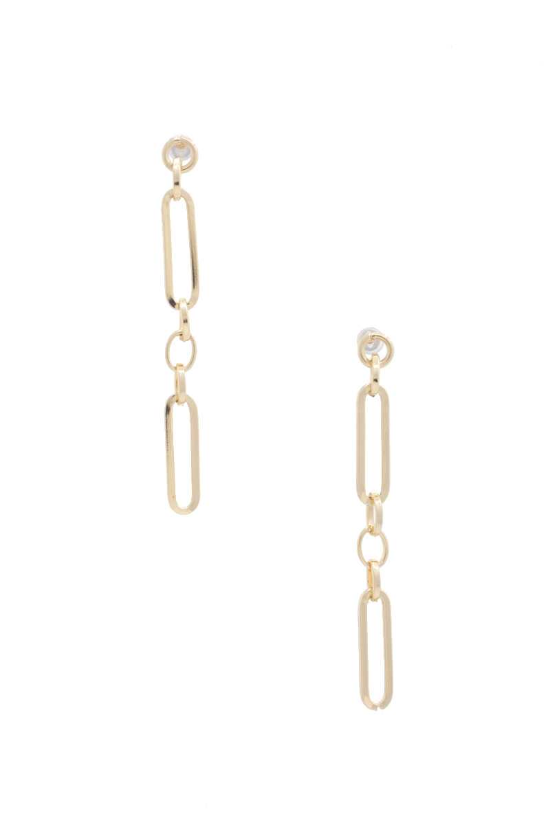 Metal Oval Link Dangle Earring