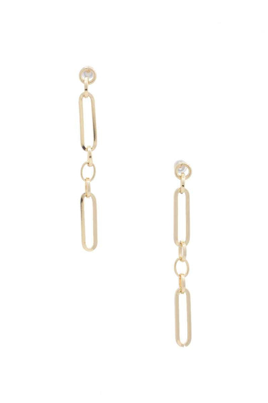 Metal Oval Link Dangle Earring